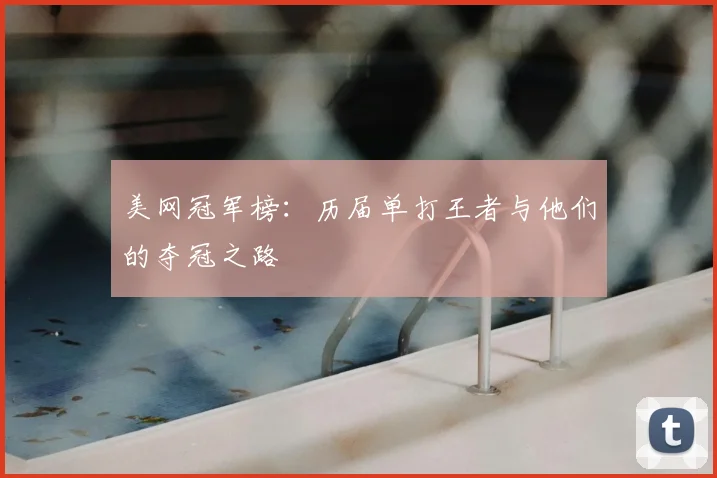 美网冠军榜：历届单打王者与他们的夺冠之路