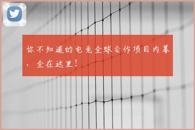 你不知道的电竞全球合作项目内幕，全在这里！